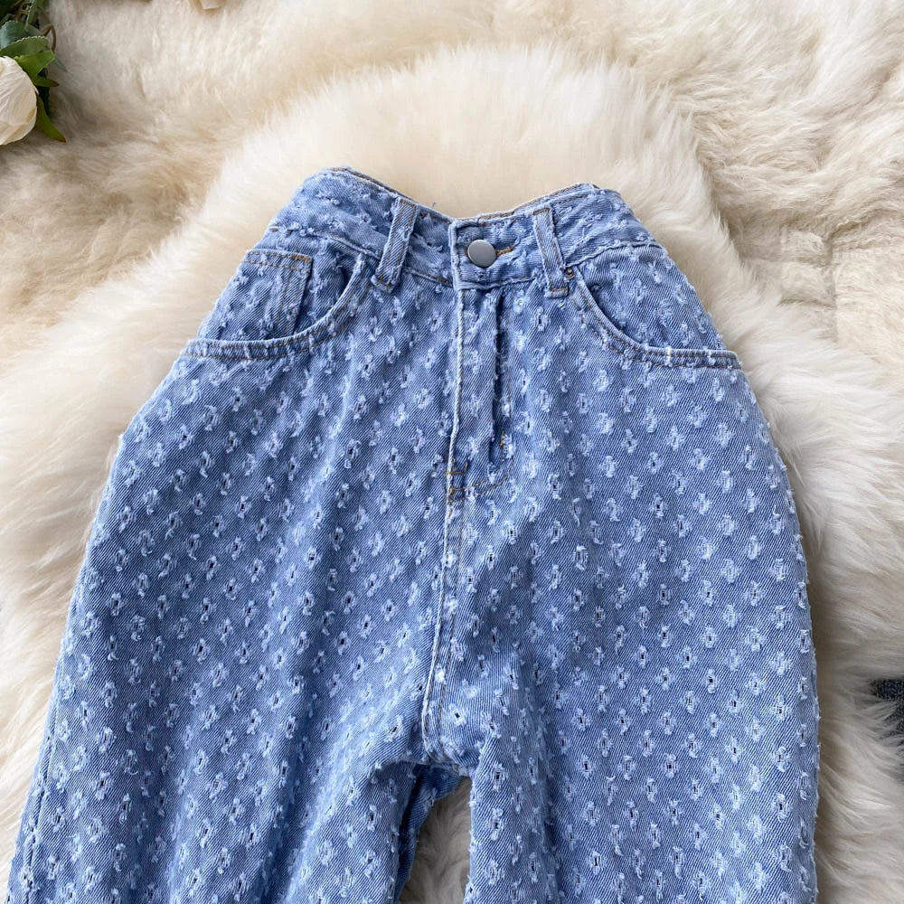 Ripped Jeans Women Casual Streetwear Spring Autumn High Waist