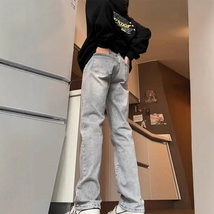 Men's Straight Jeans - Spring Autumn Slim Fit Loose