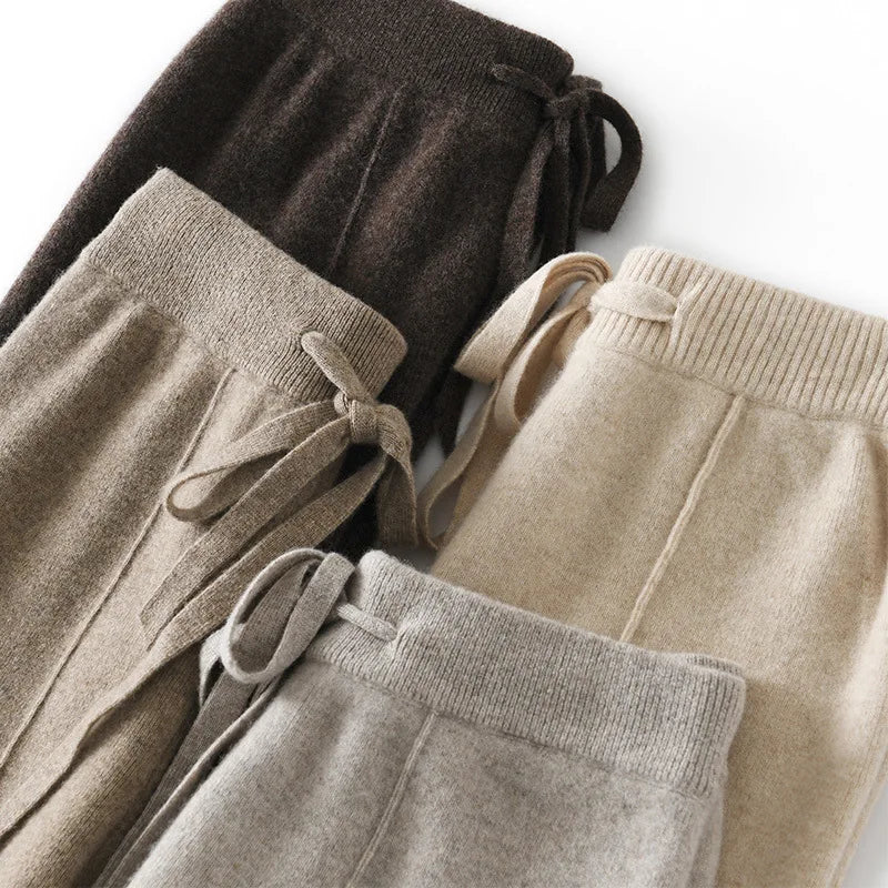 Women's High Waisted Warm Knit Wide Leg Straight