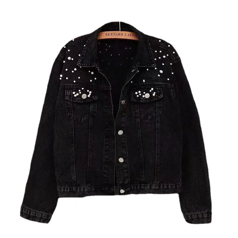 Denim Coat Women Turn Down Collar 2024