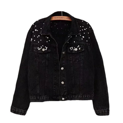 Denim Coat Women Turn Down Collar 2024