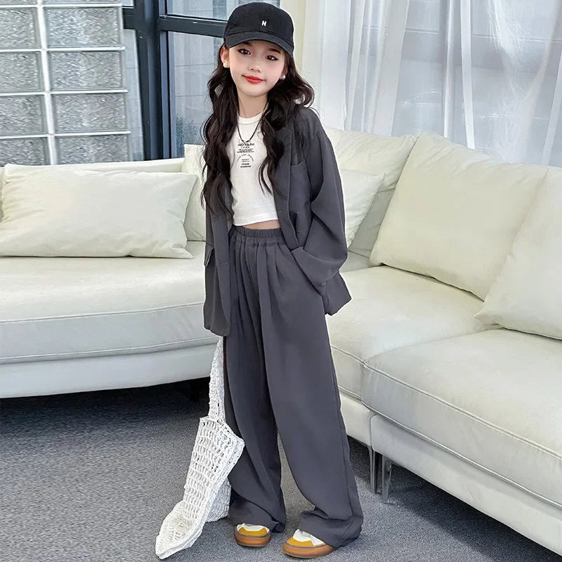 Teen Girls' School Blazer & Trousers Set 5-13Y