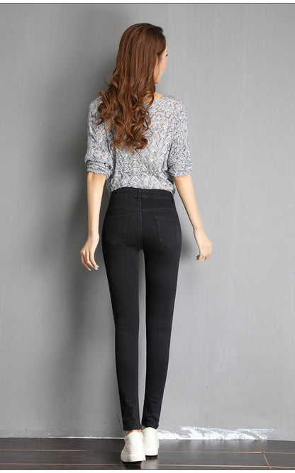 Jeans For Women Mom Jeans Blue Gray Black High Elastic
