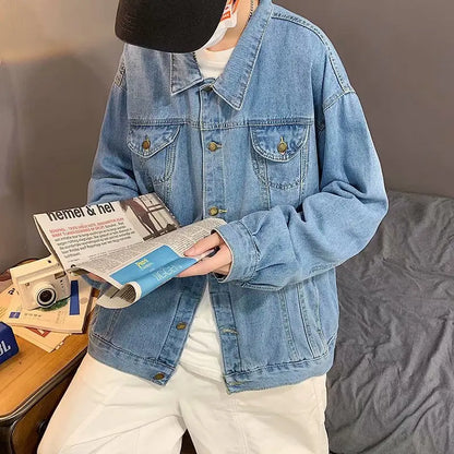 Qara Denim Qısa Pencək Kişilər üçün - Bomber Streetwear
