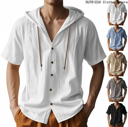 Men's Linen Short Sleeve Beach Shirt