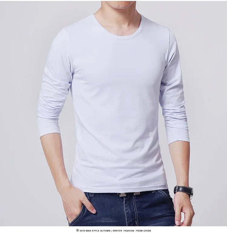 Men's Slim Fit O-Neck Long Sleeve T-Shirt 2025