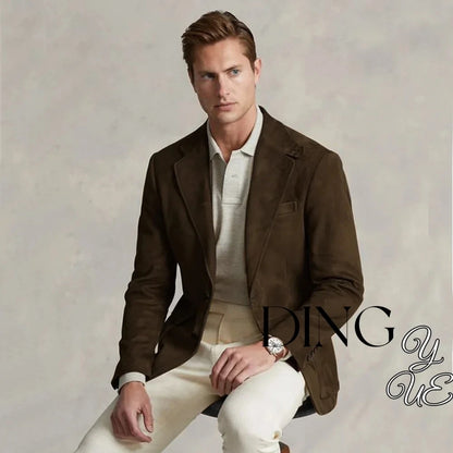 Men's Suede Single Breasted Luxury Blazer