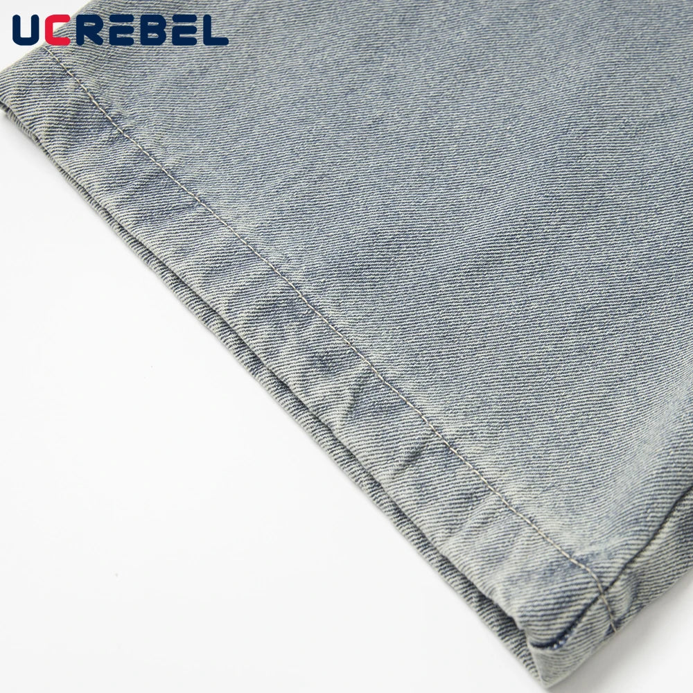 Double Waist Jeans Mens With Belt - Retro High Street