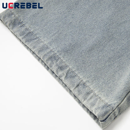 Double Waist Jeans Mens With Belt - Retro High Street