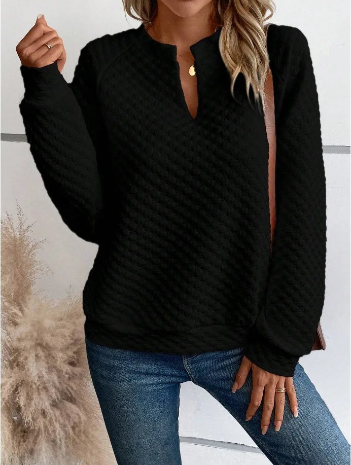Women's V-Neck Casual Loose Fit Pullover