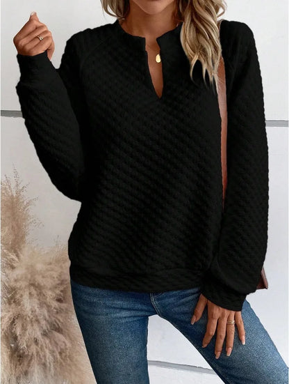 Women's V-Neck Casual Loose Fit Pullover