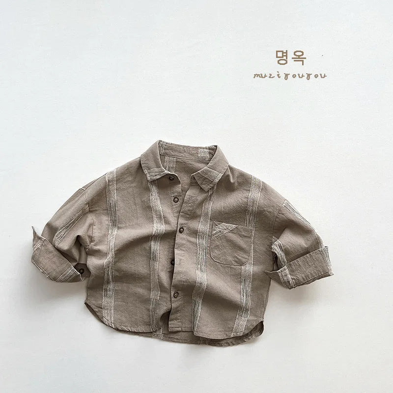 Kids Vintage Cotton Cardigan Shirt