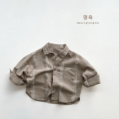 Kids Vintage Cotton Cardigan Shirt