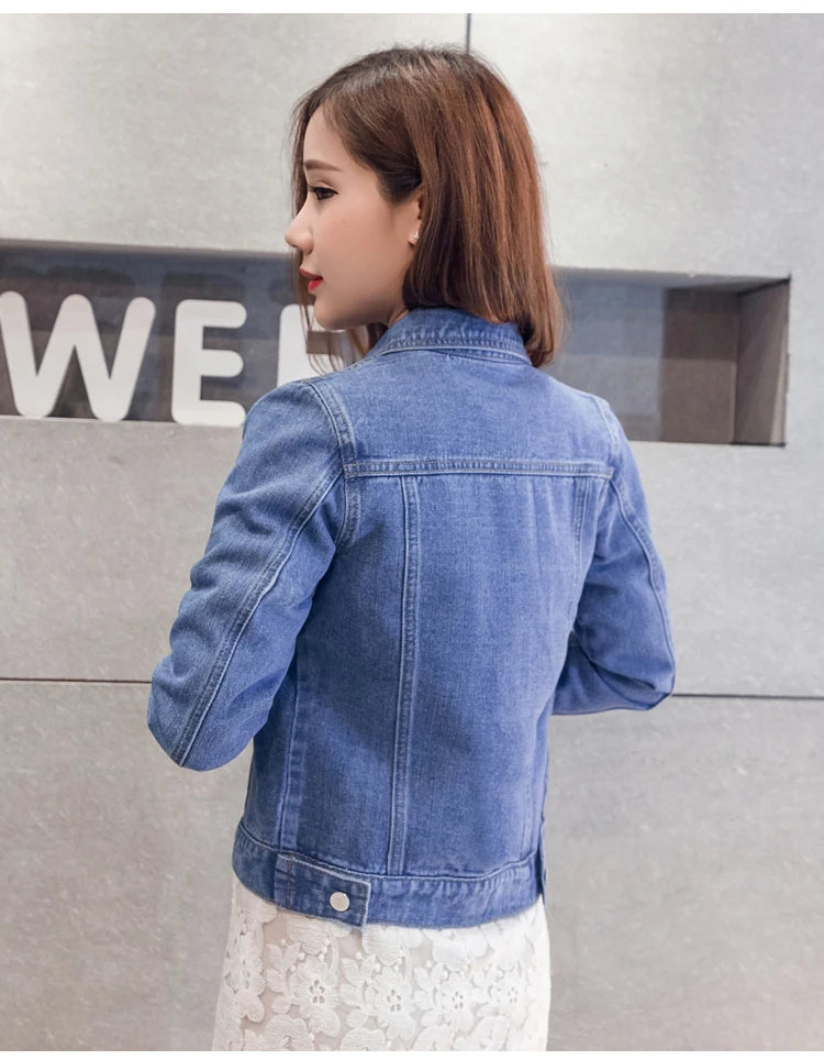 Women's Casual Short Denim Jacket Korean