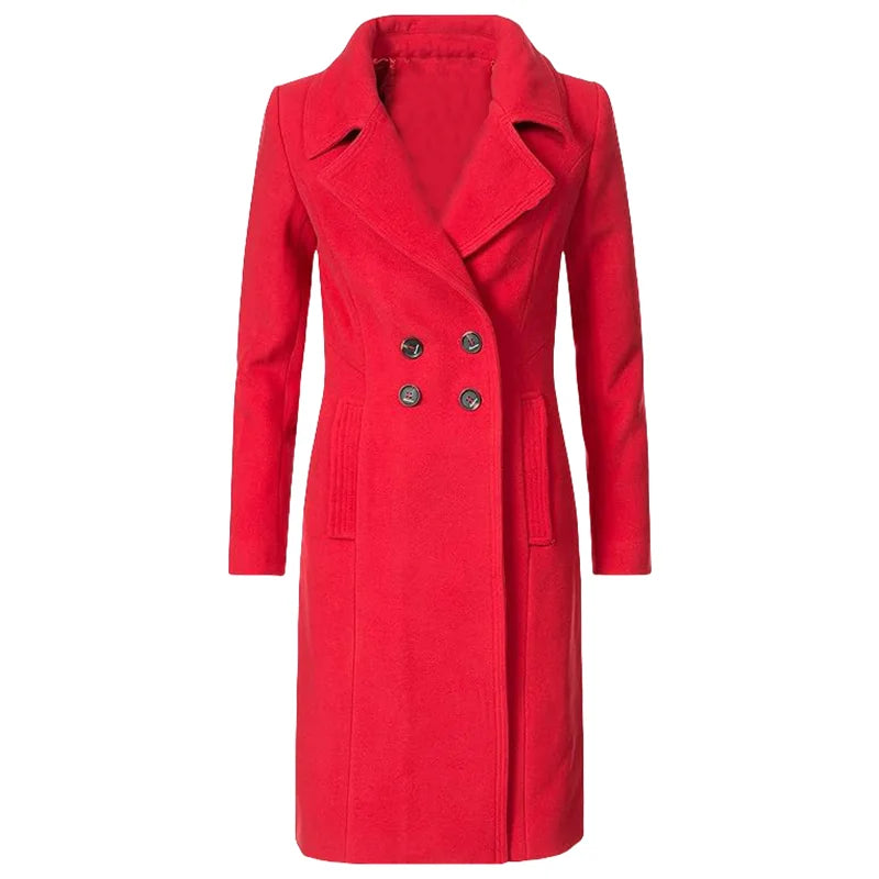 Women's Warm Winter Coat - Wool Blend Lined Jacket