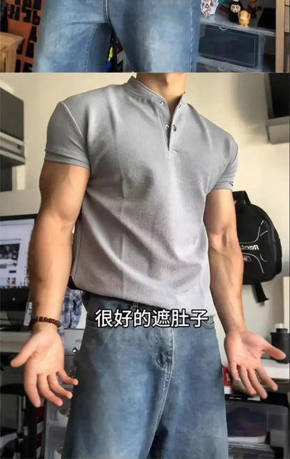 Men's American Style Sports Three-Quarter Sleeve T-Shirt