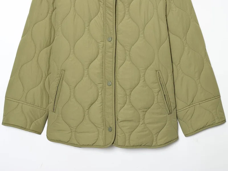 Women's Black Quilted Jacket - Padded Demi-Season Winter