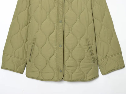 Women's Black Quilted Jacket - Padded Demi-Season Winter