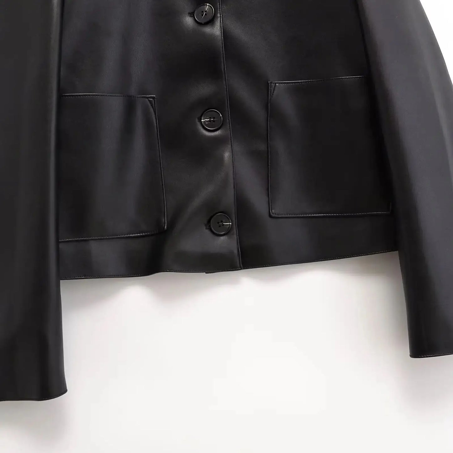 Women's Autumn Leather PU Imitation Leather Loose Black Jacket Motorcycle Coat Autumn Fashion Jackets