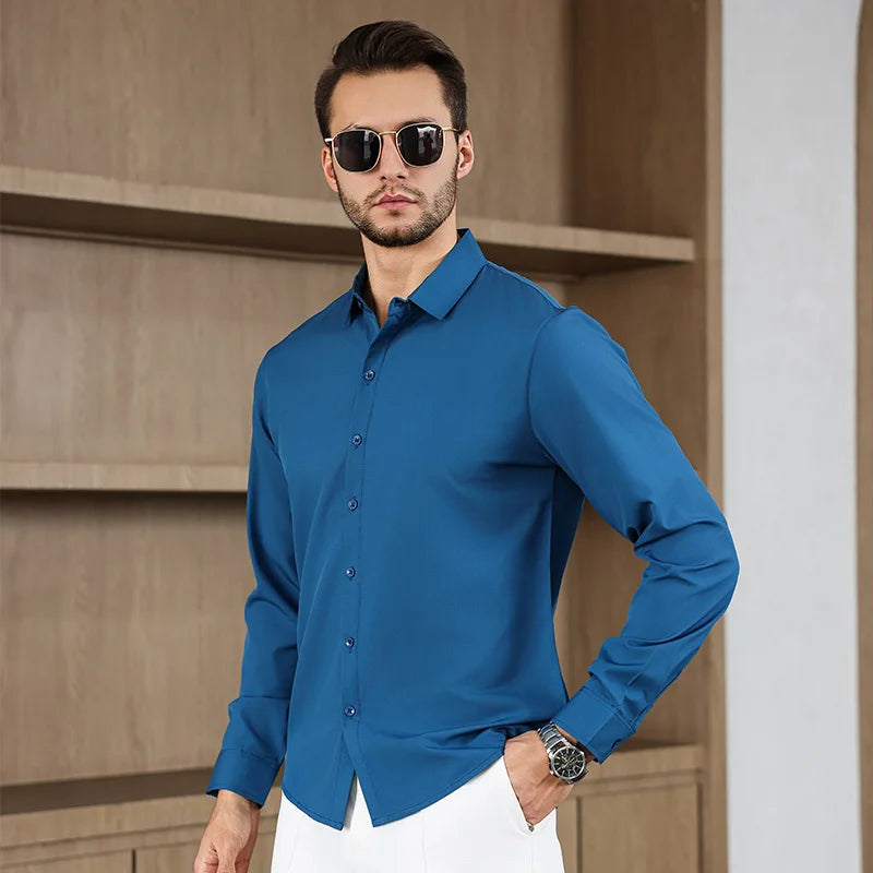 Men's Wrinkle-Free Business Casual Shirt