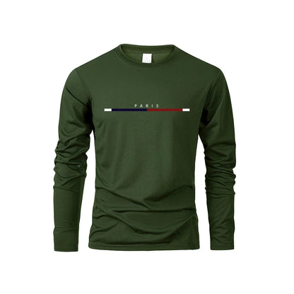 Men's Paris Print Casual Long Sleeve T-Shirt