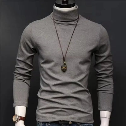 Men's Slim Fit Turtleneck Long Sleeve Shirt