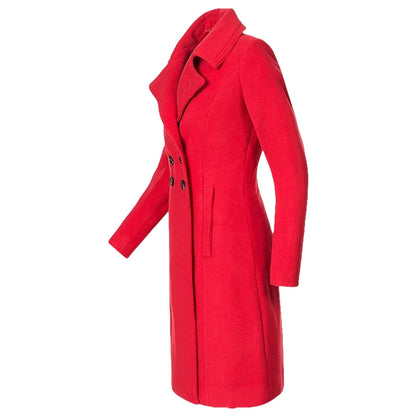 Women's Warm Winter Coat - Wool Blend Lined Jacket
