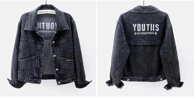 Women's Denim Coat Short Embroidery Y2K