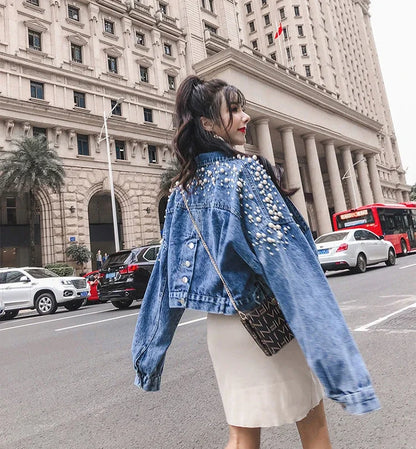 Women's Distressed Denim Jacket - Vintage Cowgirl Style