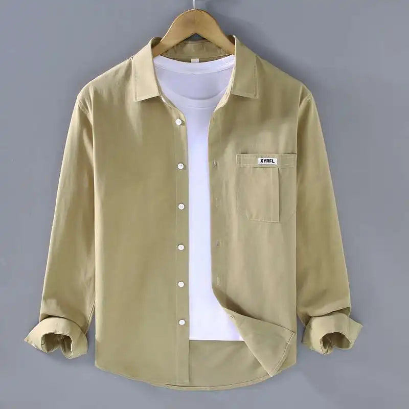 Men's Pocket Button Up Long Sleeve Shirt