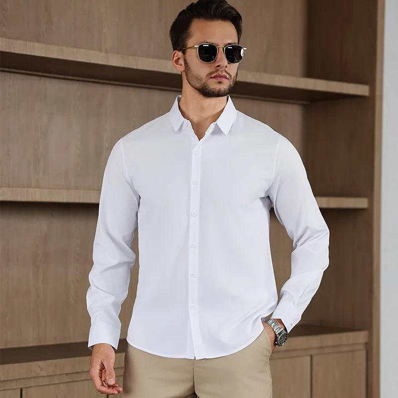 Men's Wrinkle-Free Business Casual Shirt