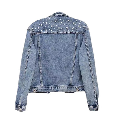 Denim Coat Women Turn Down Collar 2024