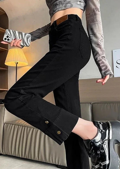 Woman Jeans High Waist Straight Leg Vintage Chic 90s