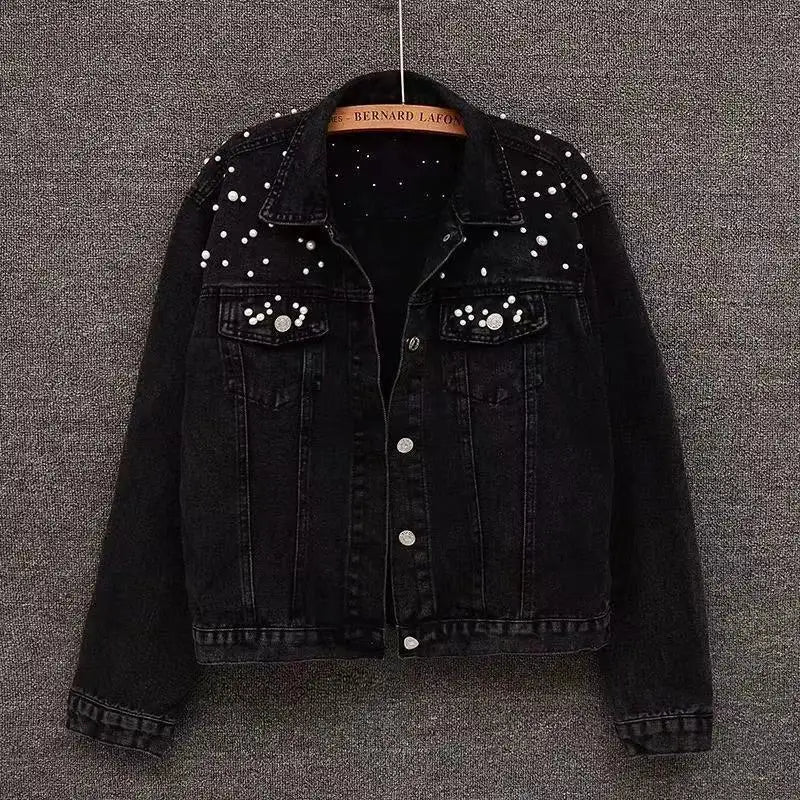 Denim Coat Women Turn Down Collar 2024
