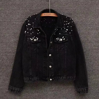 Denim Coat Women Turn Down Collar 2024