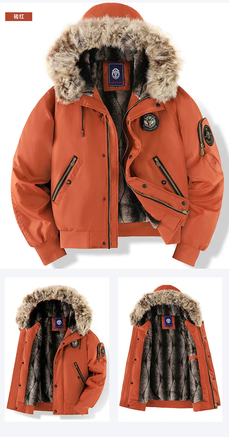 Men's Thick Padded Winter Coat - Warm Hooded Jacket