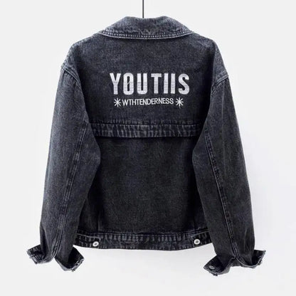 Women's Denim Coat Short Embroidery Y2K