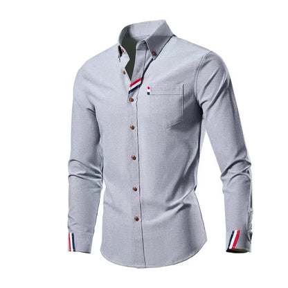 Men's Slim Fit Striped Long Sleeve Shirt
