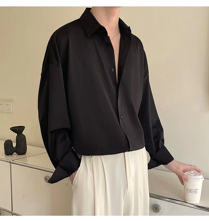 Men's Oversized Ice Silk Formal Shirt
