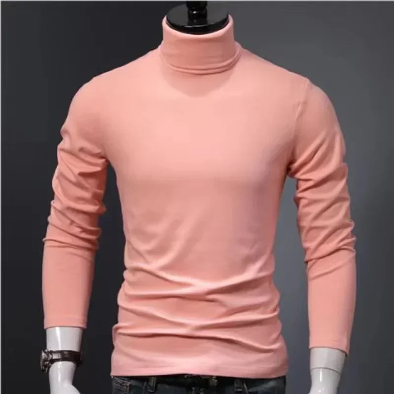 Men's Slim Fit Turtleneck Long Sleeve Shirt