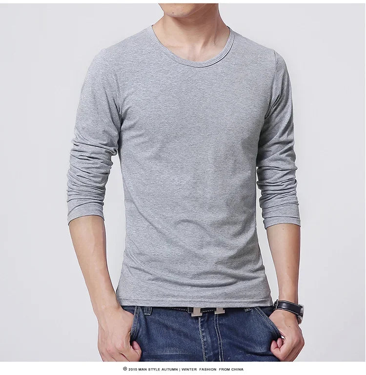 Men's Slim Fit O-Neck Long Sleeve T-Shirt 2025