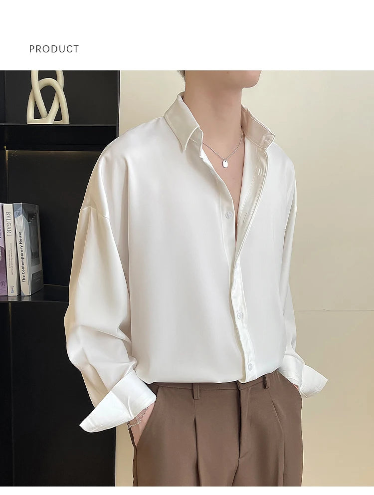 Men's Oversized Ice Silk Formal Shirt