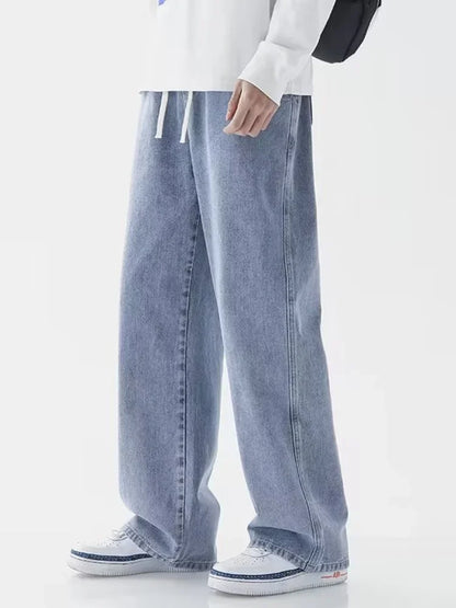 Men's American Loose Wide-Leg Jeans - Hip-Hop Baggy Streetwear