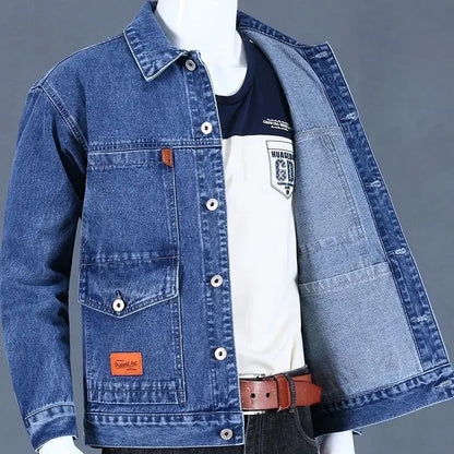 Men's Wool-Lined Denim Jacket - Winter