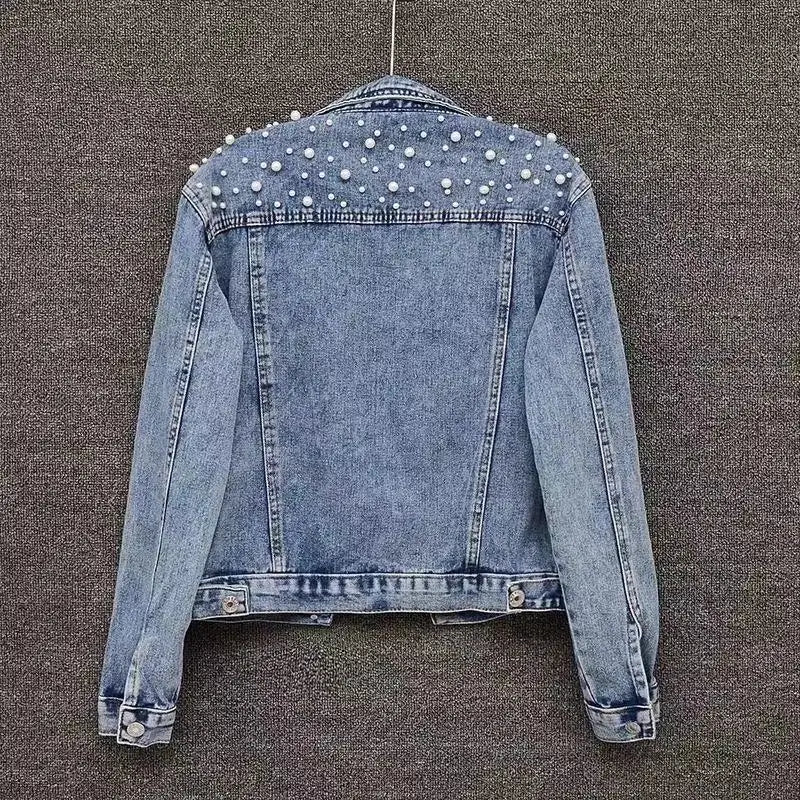 Denim Coat Women Turn Down Collar 2024