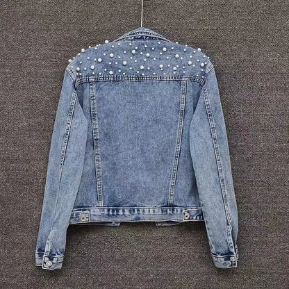 Denim Coat Women Turn Down Collar 2024