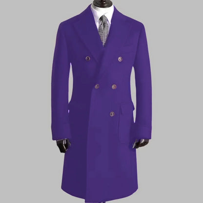 Men's Trench Coat - Notched Lapel Double-Breasted Jacket