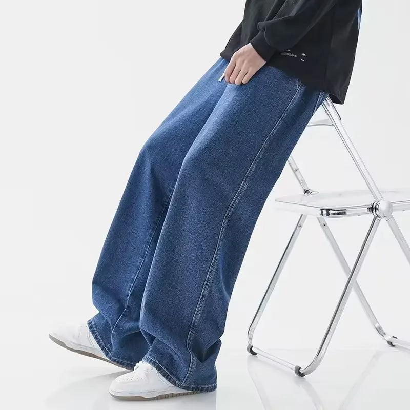 Men's American Loose Wide-Leg Jeans - Hip-Hop Baggy Streetwear