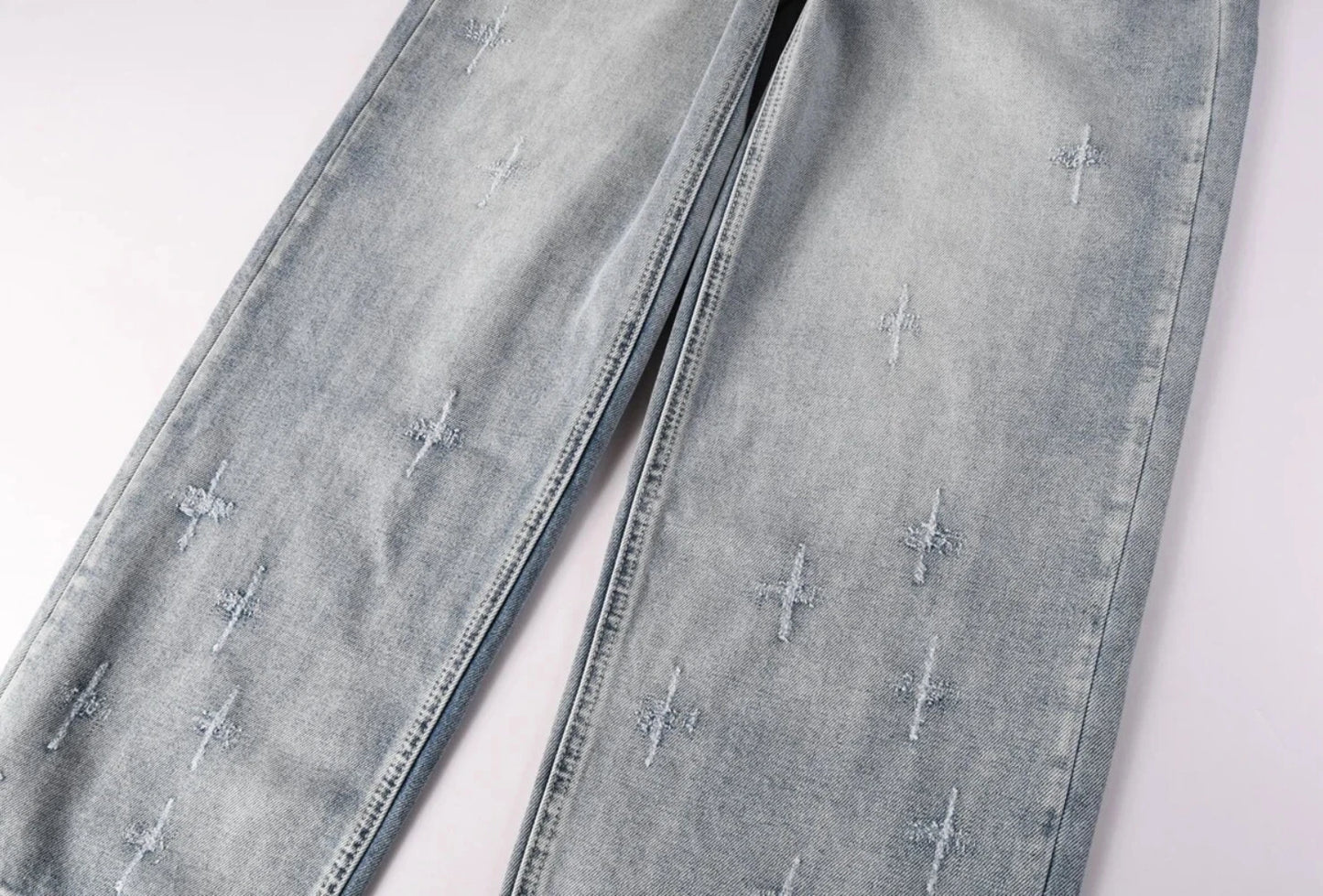 Men's Retro Embroidered Workwear Jeans
