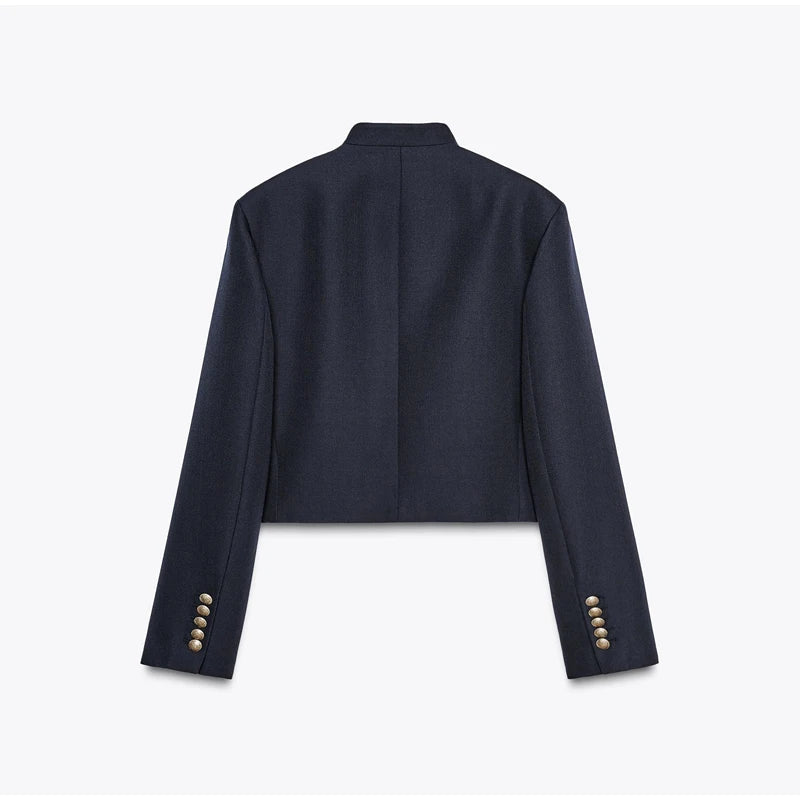 Retro Denim Military Jacket Women 2026